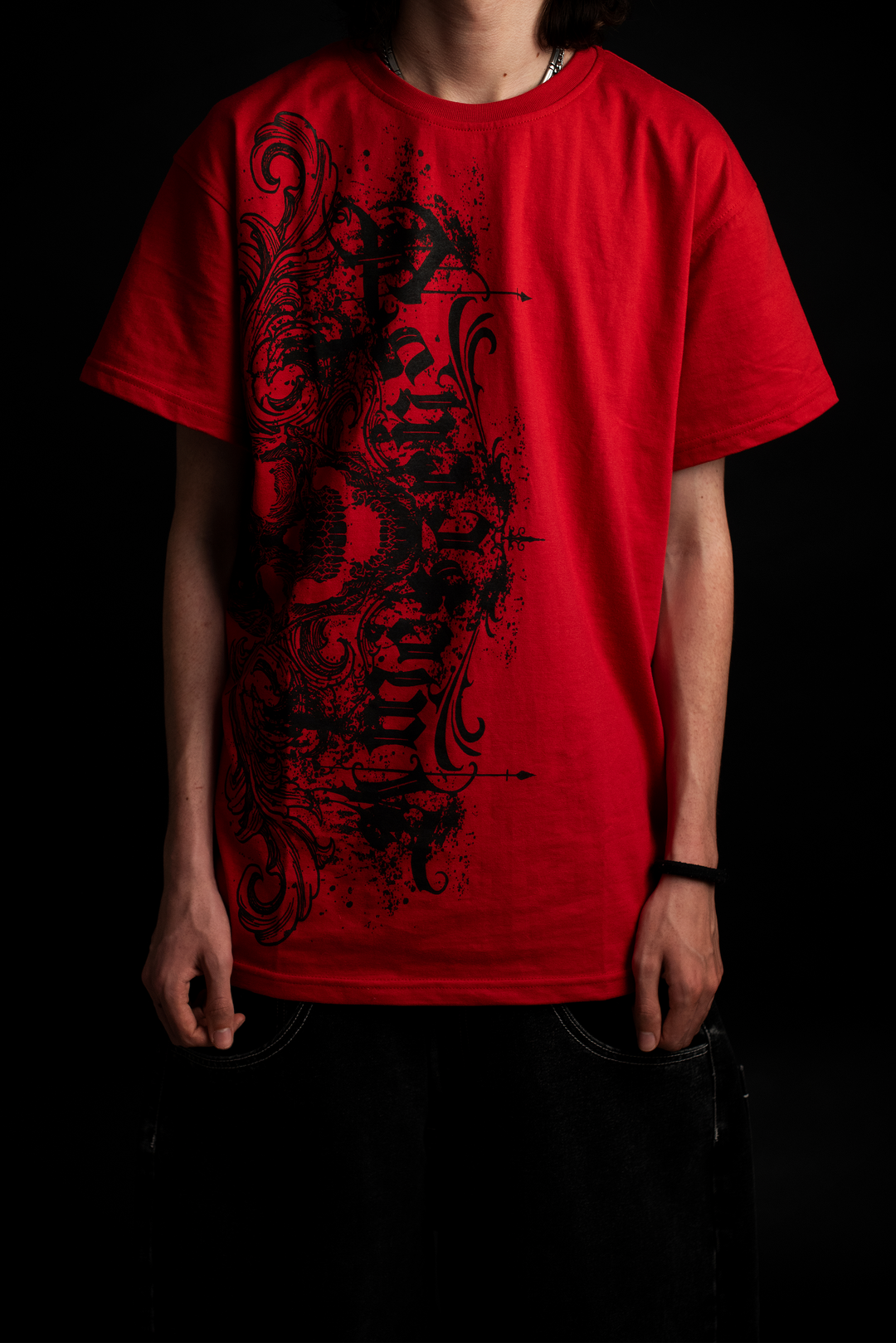"STAINED" T-SHIRT (CARDINAL RED)
