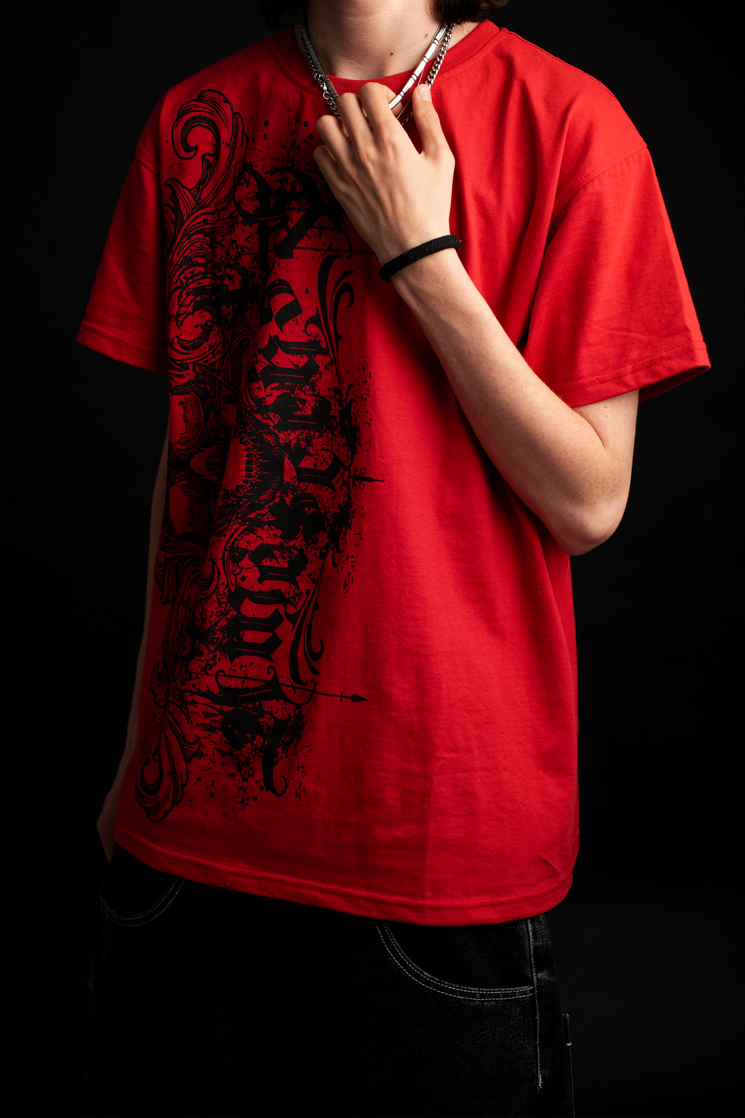 "STAINED" T-SHIRT (CARDINAL RED)