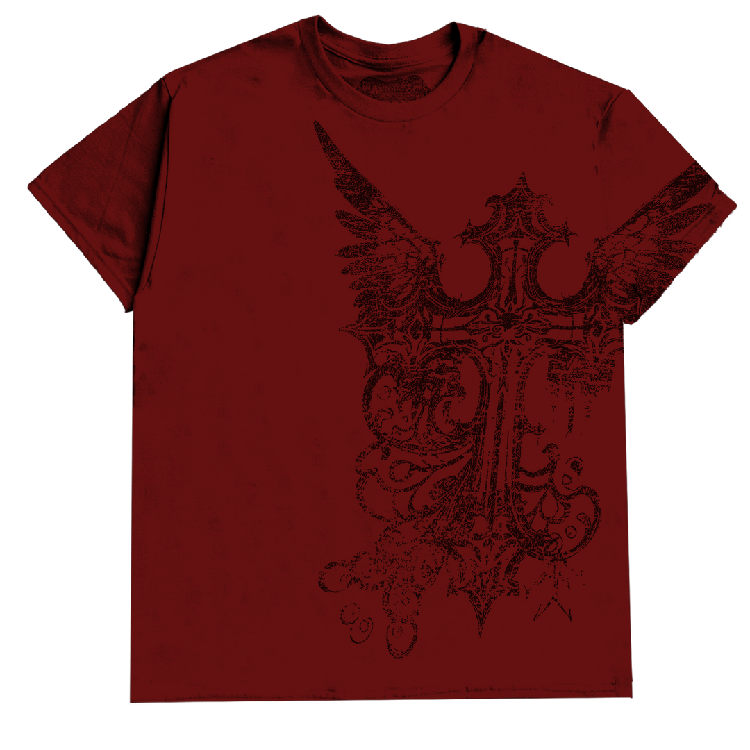 "ENIGMA" T-SHIRT (GARNET RED)