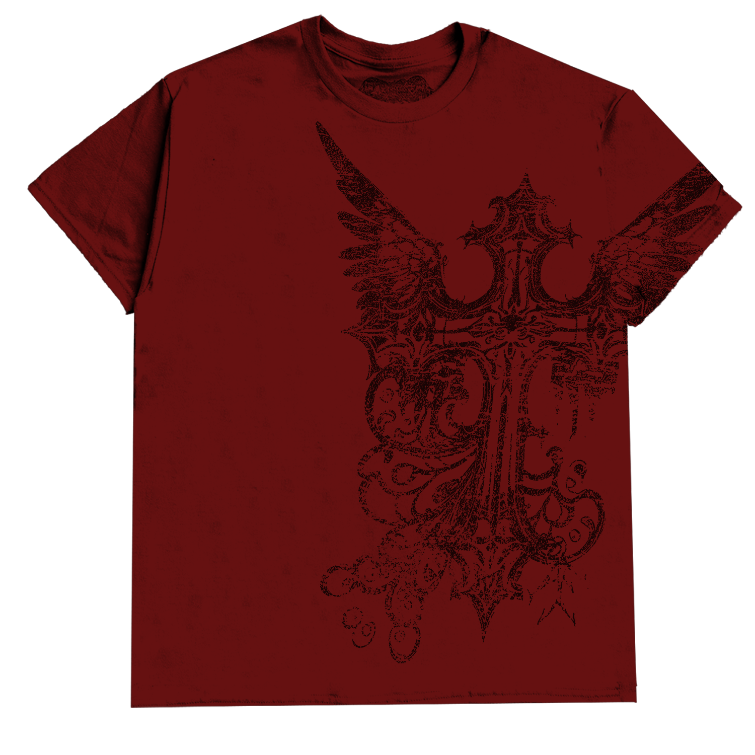 "ENIGMA" T-SHIRT (GARNET RED)