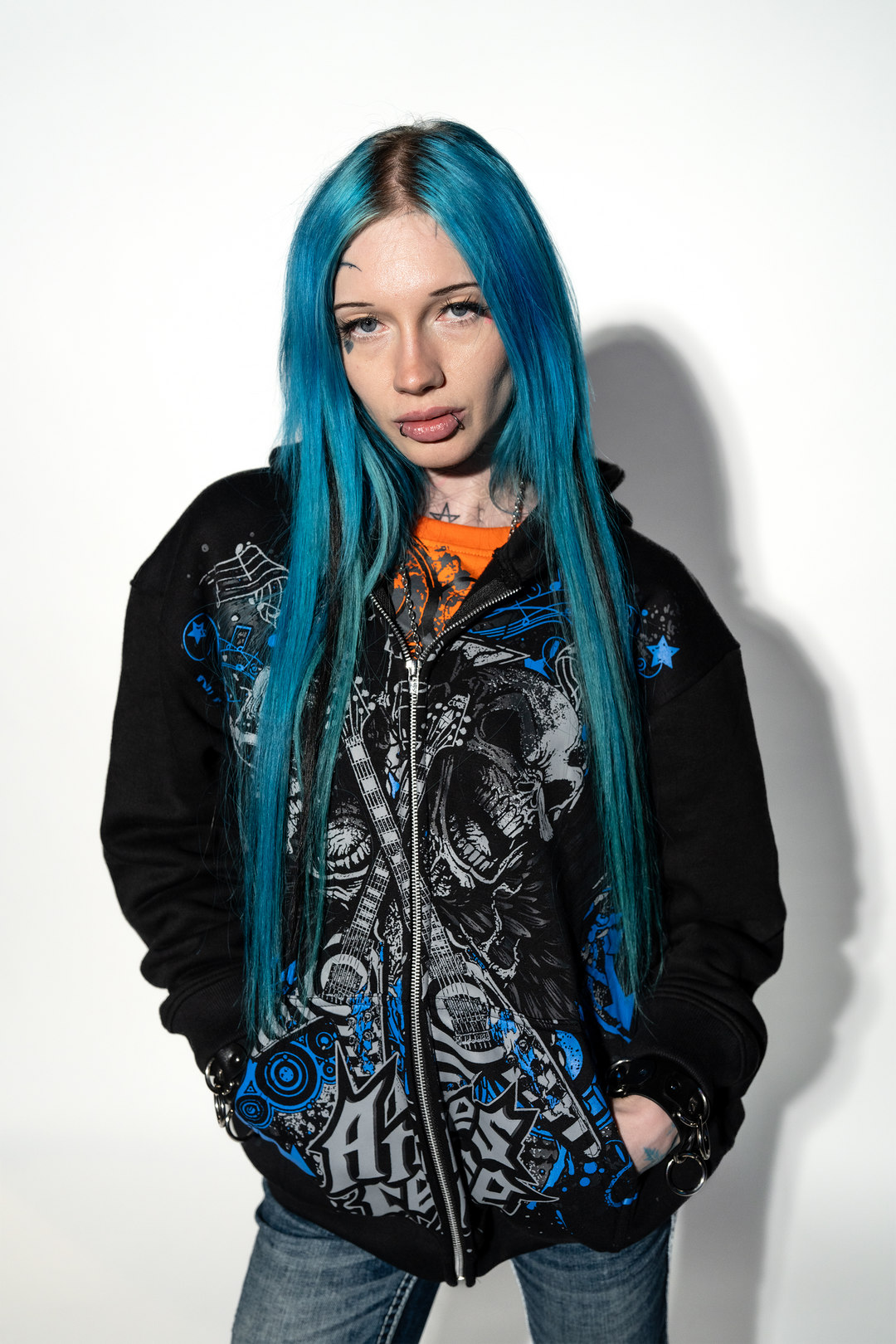 "VERSUS" ZIP-UP HOODIE