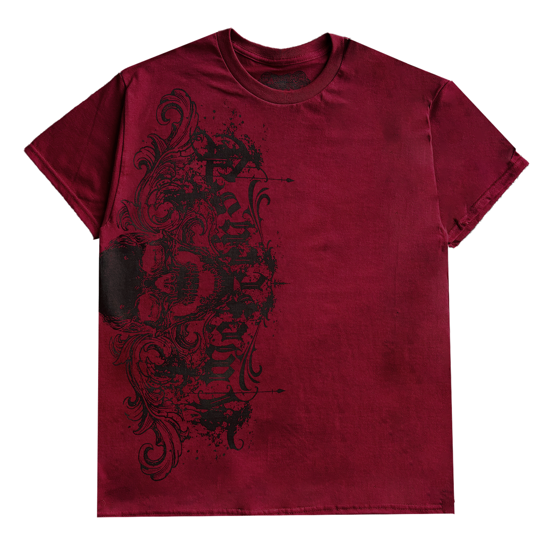 "STAINED" T-SHIRT - GARNET RED