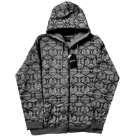 "CROSSBONES" PATTERN HOODIE - GRAY